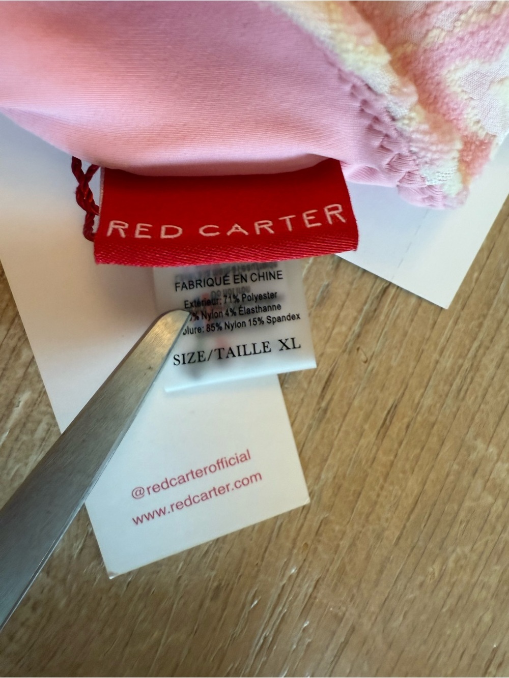 Red Carter Pink Textured Bikini Set xl top and large bottoms NWT - Picture 6 of 9